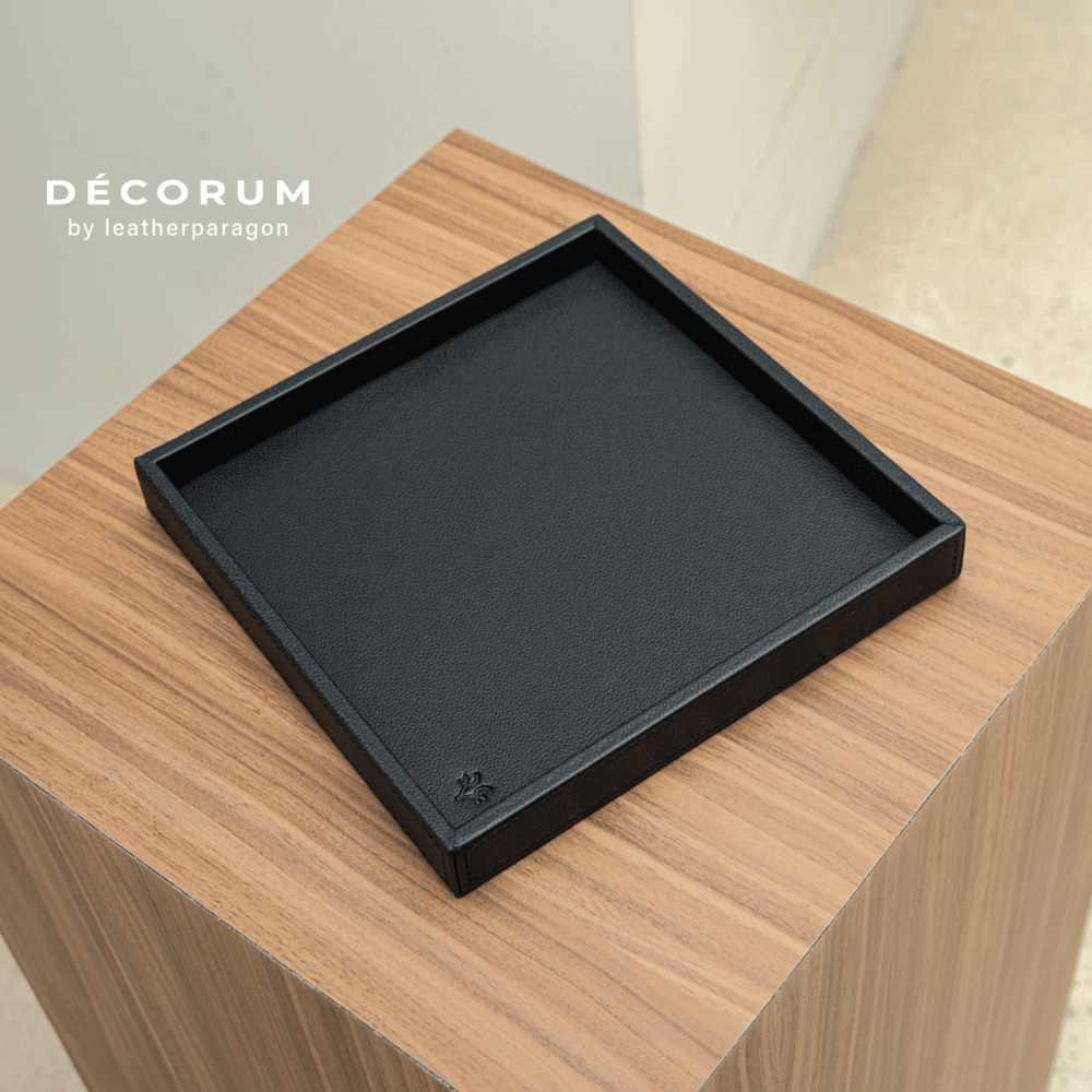 ถาดหนัง ใส่ของ Decorum 20x24x4 cm สีน้ำตาล_1